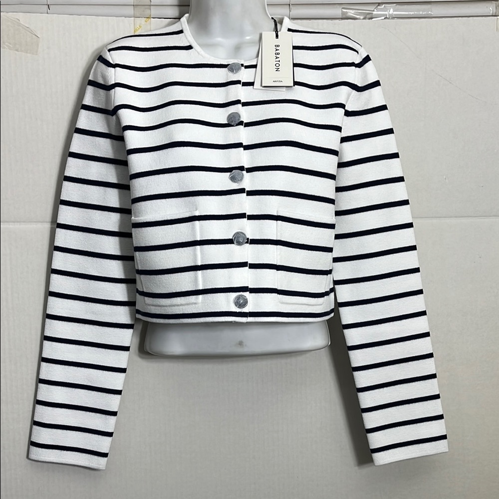 Aritzia Babaton color White admiral Notable Cardigan - Picture 2 of 7